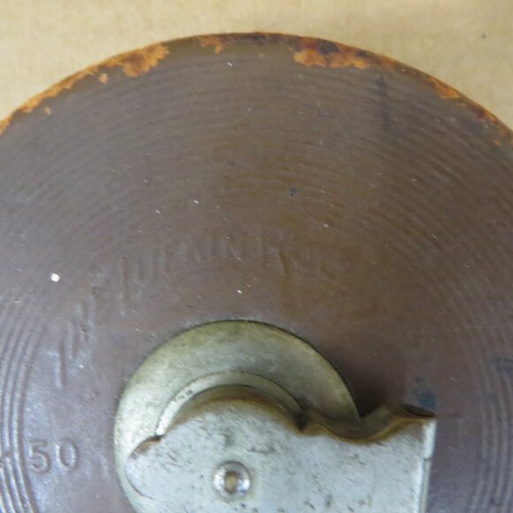 Lufkin Rule Co. Vintage 50’ Tape Measure – Leather Bound – Metallic Tape Works - Picture 2 of 11